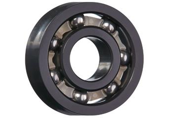 xiros® radial deep groove ball bearing, xirodur F180, stainless steel balls, cage made of PE, mm