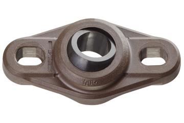 High-temperature flange bearings with 2 mounting holes, EFOM-HT, igubal®, spherical ball iglide® T500