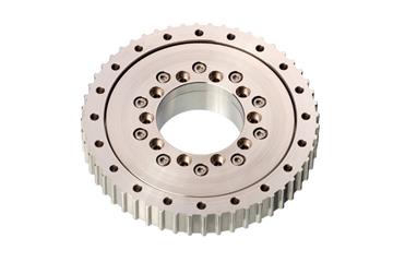 iglide® slewing ring, PRT-01, toothed outer ring made from stainless steel, sliding elements made from iglide® J