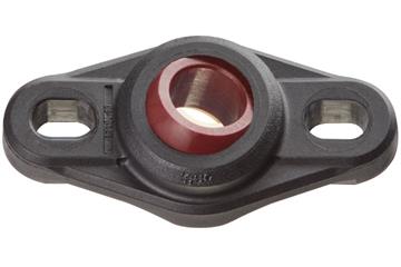 Flange bearings with 2 mounting holes, EFOM, igubal®, spherical ball iglide® R