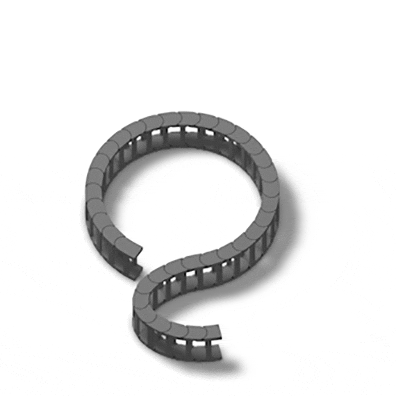 Chaîne porte-câbles à double rayon de courbure