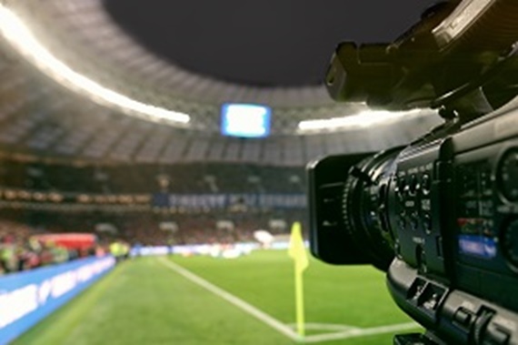 Film camera at a stadium