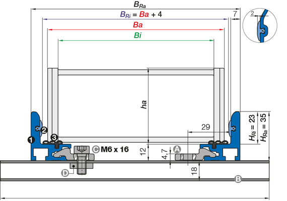 Tôle d´appui en aluminium