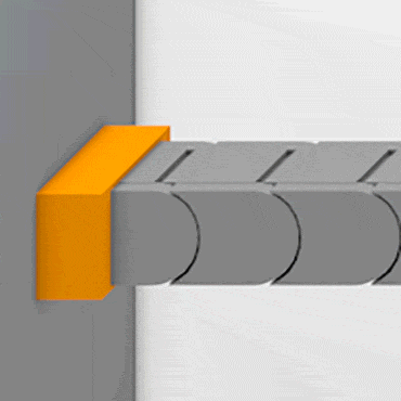 L'élément KMA protège les câbles des copeaux sur tout le pourtour