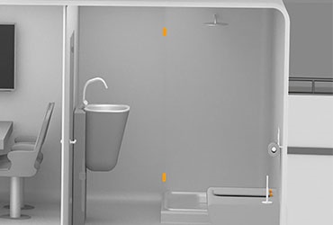 Paliers hybrides dans des cabines de douche