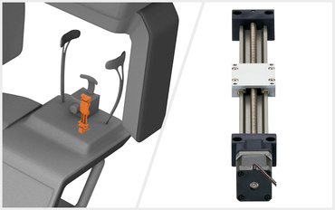 drylin SLW dans le réglage en hauteur de l'appui du menton