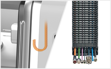 reacychain pour le guidage des câbles d'une fraiseuse dentaire