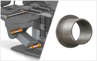 Paliers lisses iglidur G dans le mécanisme d'un fauteuil dentaire