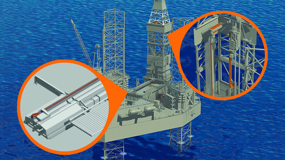 Équipement de manutention de tubes, représentation 3D figée