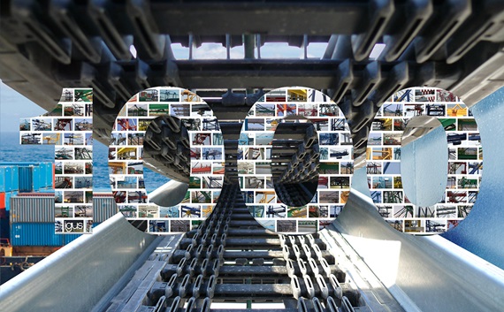 Chaînes porte-câbles dans 1000 Grues STS