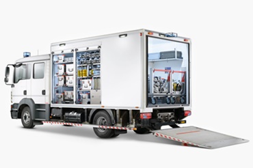 Platform lift of an ambulance with iglidur® plain bearings