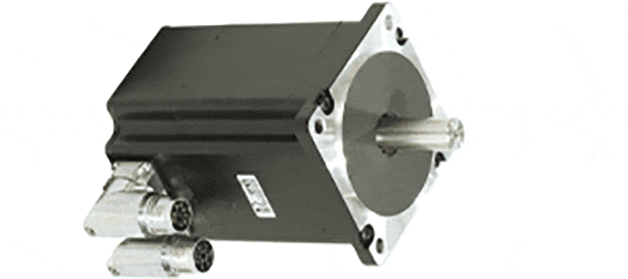 Motor with connector plug and encoder