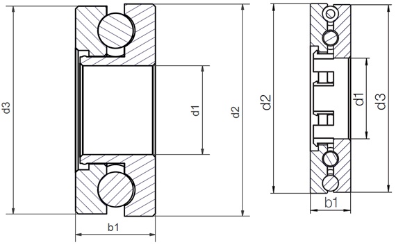 ball bearing for axial forces