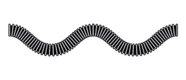 Bend radius of corrugated hoses