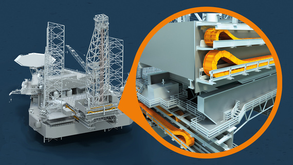 Cantilever avec chaînes porte-câbles