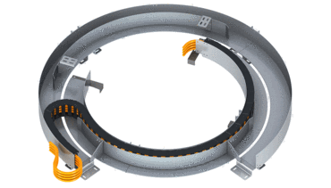 Chaîne porte-câbles à double rayon de courbure