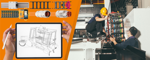 Installation de la chaîne porte-câbles