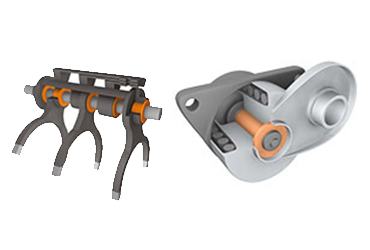 Paliers lisses dans des actionneurs de boîte de vitesses et des tendeurs de courroie