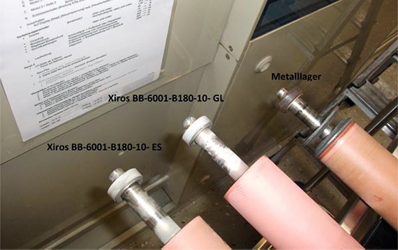 Roller bearing in a deburring machine for printed circuit boards