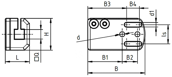 Plan plaque de raccordement pour pince pneumatique