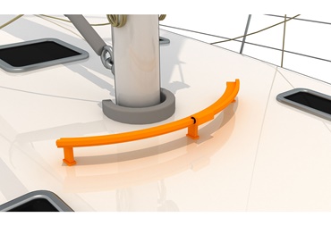 drylin® curved profile guides in a self-tacking jib