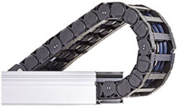 Chaîne porte-câbles à roulettes