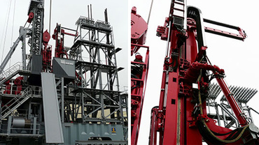 Installation de forage avec chaîne porte-câbles