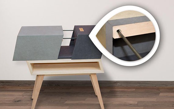 Meuble : extension avec arbre rond drylin® igus