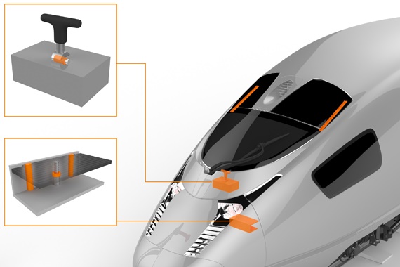 Poste de conduite équipé de différents composants igus sans entretien