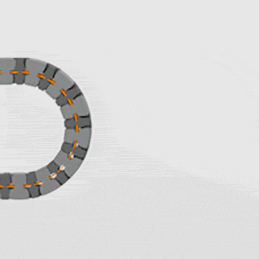 Rayon de courbure d'un câble dans une chaîne porte-câbles