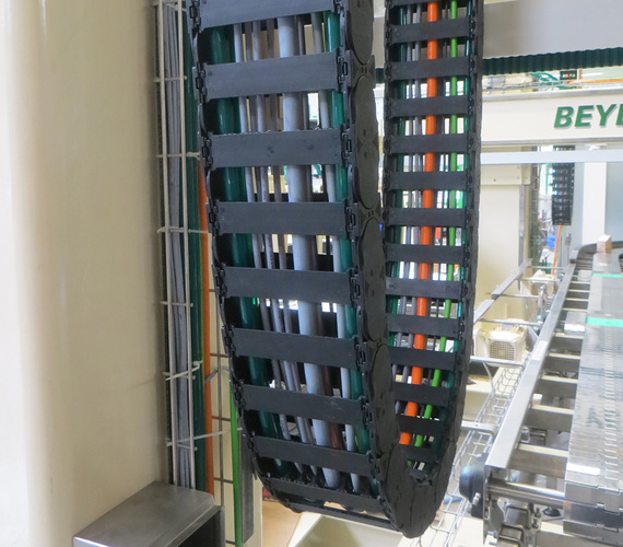 Energy chain in palletiser