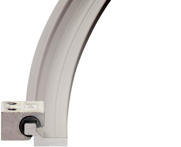 Patin pour rails incurvés