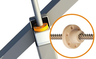 Ecrou pour vis drylin dans un tracker photovoltaïque