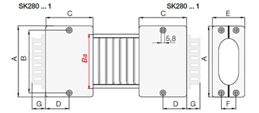 Drawing of e-skin mounting brackets