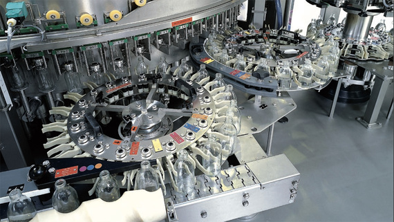 Bottling machine with wear-resistant plain bearings made of iglide® material