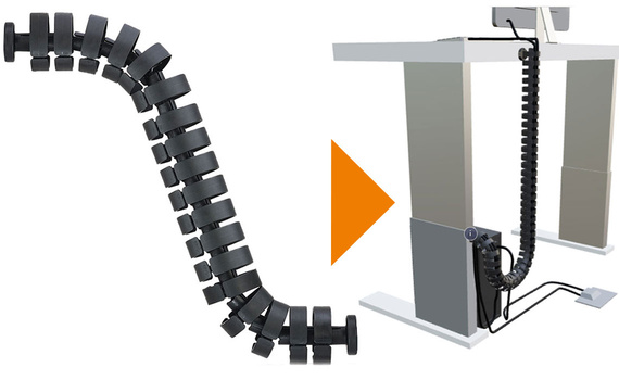 Chaîne organisant les câbles au bureau, en provenance directe du fabricant