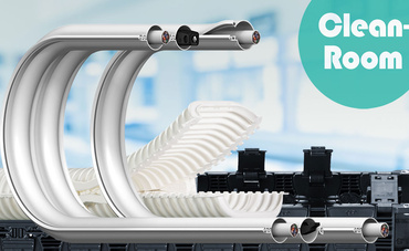 Chaînes porte-câbles pour salles blanches