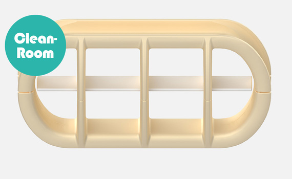 Ring-shaped interior separation system for the e-skin corrugated tube.