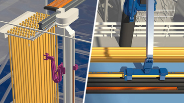 Chaînes porte-câbles pour la manutention de tubes