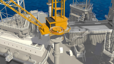 Grue pivotante avec chaîne porte-câbles RBR