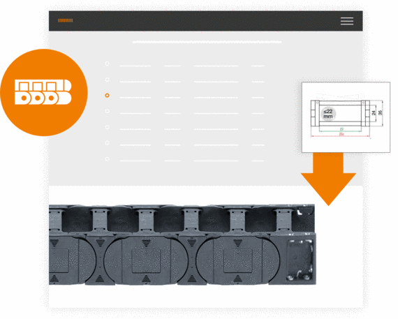 Configurateur de chaînes porte-câbles