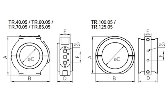 Anneau de guidage pour triflex R sans support pivotant, cotes