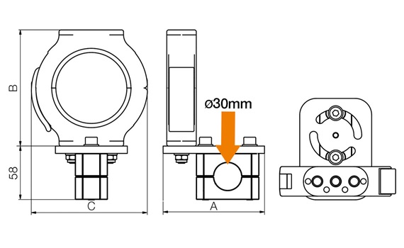 Plan raccord compact triflex R sans serre-câbles