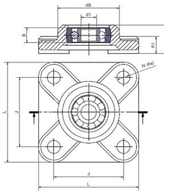 flange bearing with ball bearings