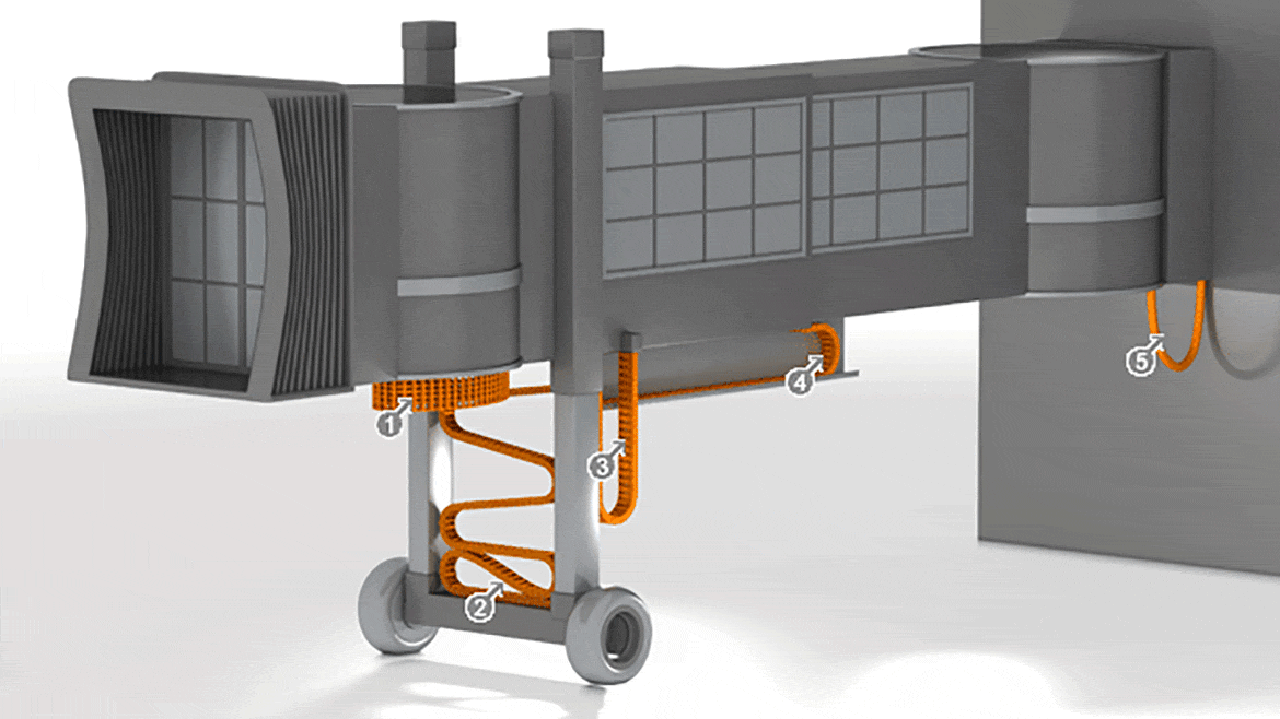 Structure d'une passerelle d'aéroport
